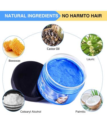 Blue Temporary Hair Dye Wax - Washable Color Cream for DIY Hairstyles | All-Day Hold for Men & Women | Perfect for Halloween Parties (4.23 Oz - Buy Online on GoSupps.com