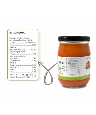 Red Organic Palm Oil 1000ml | 100% Pure & Native | BioKontor | Controlled Organic Cultivation - Buy Online on GoSupps.com