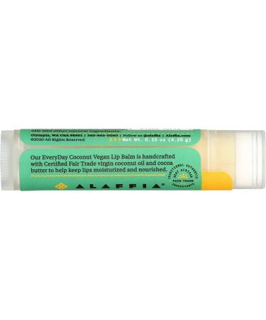 Alaffia Coconut Mint Lip Balm - 0.15 oz | Natural Hydration & Refreshing Flavor - Buy Online on GoSupps.com