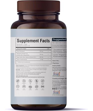 Miduty by Palak Notes Cholest - Off - Pine Phytosterol - Niacin - Bergamot Orange Fruit Extract - Aged Garlic Allium Sativum Extract - Gluten Free - Non-GMO - 60 Tablets - Buy Online on GoSupps.com