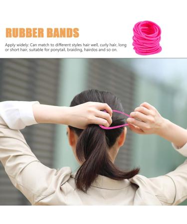 Frcolor Elastic Hair Ties - No Metal No Damage Ponytail Holders (Pack of 50) - Soft Pink Rubber Bands for All Hair Types - International Shipping Available - Buy Online on GoSupps.com