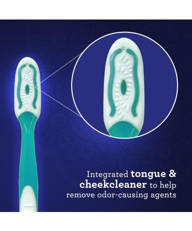 GuruNanda Multi-Action Toothbrush with Tongue Cleaner - Soft Bristles for Sensitive Teeth - Pack of 8 in Assorted Colors | International Shipping Available - Buy Online on GoSupps.com