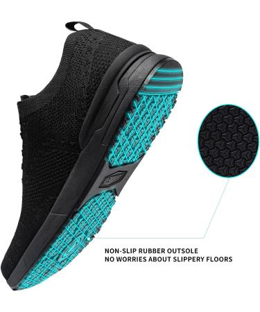 LARNMERN Men's Non Slip Work Shoes - Slip Resistant Kitchen Chef Sneakers - Lightweight & Breathable - Size 9, Black - Buy Online on GoSupps.com