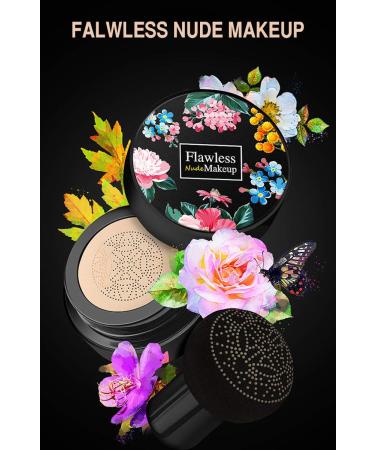 Aooba Air Cushion CC Cream Moisturizing Concealer | Mushroom Head Brush | Waterproof Makeup Foundation | Moisture BB Cream - Flower Variant - Buy Online on GoSupps.com
