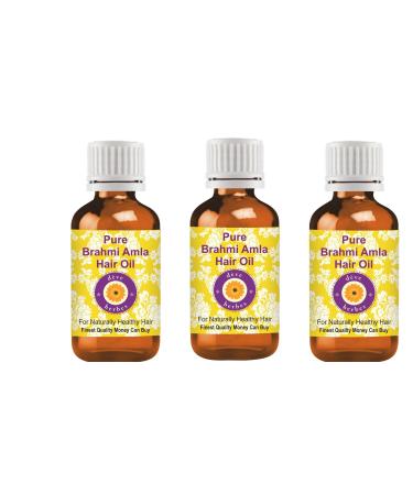 Deve Herbes Pure Brahmi Amla Hair Oil 100 Natural Therapeutic Grade for Personal Care Pack of Three 100ml X 3 10 oz