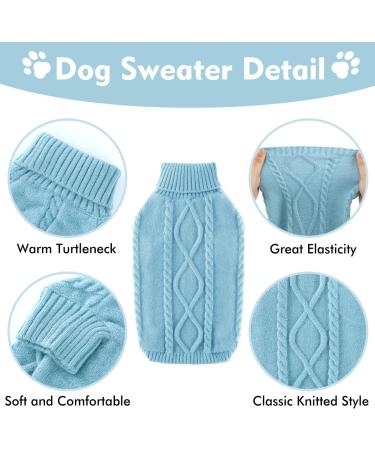 Alagirls Thick Breathable Fleece Dog Sweater & Cat Clothing - Soft Knitting Winter Outfit for Chihuahua & Dachshund | Light Blue XXL - Buy Online on GoSupps.com