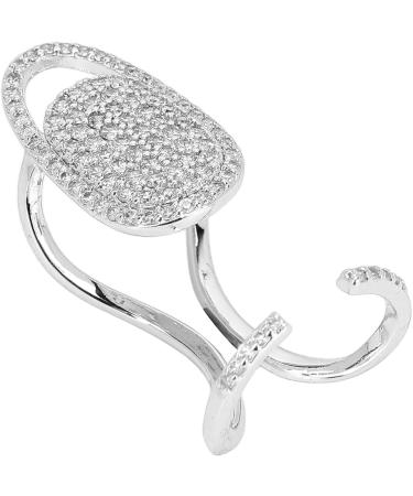 Nail nart Decoration Rhinestone Fingernail Rings Fingernail Ring Nail ring finger Decoration Nail Cover Rings Finger Decoration Rings for Parties Ring Jewelry Gift(Sliver) - Buy Online on GoSupps.com