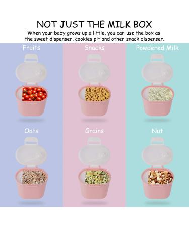 Milk Powder Dispenser for Baby - Portable Formula Container with Spoon, No Spill, 800ML Pink - Ideal for Travel, Bedroom, Outdoor - Food, Snacks, Fruit - Buy Online on GoSupps.com