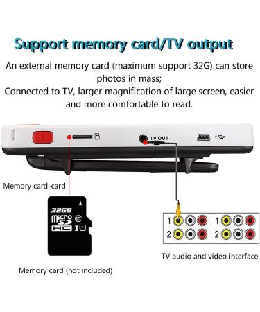 Digital Reading Magnifier Handheld Digital Video Magnifying Glass with 5.0 Inch LCD Screen Electronic Reading Aid 4x-32x Text Enlargement for Visually Impaired Low Vision Color Blindness Etc Black - Buy Online on GoSupps.com