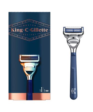 King C Gillette Men's Razor - 1 Blade with Gillette's better sharper stainless steel platinum coated blades