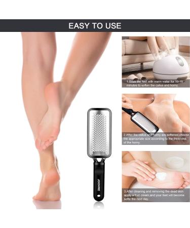 Joovre Foot File: Best Callus Remover for Dry & Wet Feet - Exfoliates & Removes Hard Skin - Surgical Grade Stainless Steel (Black) - Buy Online on GoSupps.com