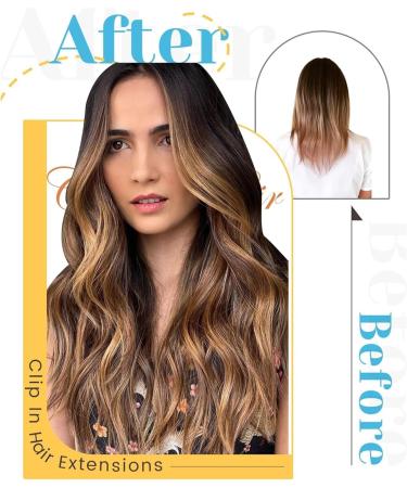 Clip in Hair Extensions Straight Clip In Hair Extensions Human Hair Extensions P4/27 Medium Brown Mixed Blonde Full Head Clip Ins Natural Hair With 18 Clips Clip in Extensions (Size : 24inches Colo 24inches 120g/Set - Buy Online on GoSupps.com