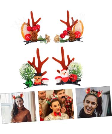 Amosfun 2 Pairs Christmas Hair Clips Stocking Fillers Xmas Reindeer Hair Band Christmas Hair Pins Elk Antler Cosplay Costume Accessory Non-woven Fabric Girl Child Antlers Clothing - Buy Online on GoSupps.com