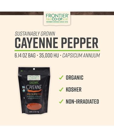Frontier Co-op Organic Cayenne Pepper 6.14 oz | Premium Spices for Cooking - Buy Online on GoSupps.com
