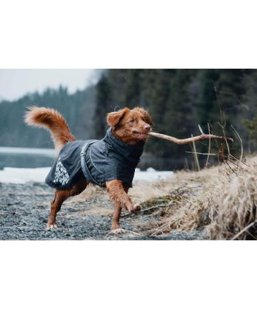 Hurtta Monsoon Dog Raincoat - Waterproof Jacket for Dogs Black 45 cm (18 in) with Reflectors - International Shipping Available - Buy Online on GoSupps.com