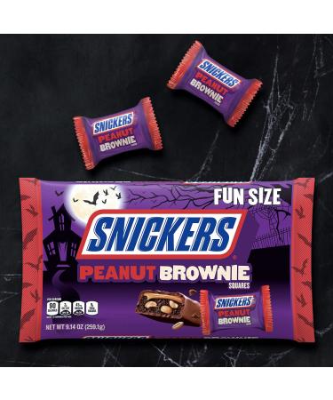 SNICKERS Peanut Brownie Fun Size Chocolate Halloween Candy  9.14oz Peanut Brownie Halloween (9.14oz) - Buy Online on GoSupps.com