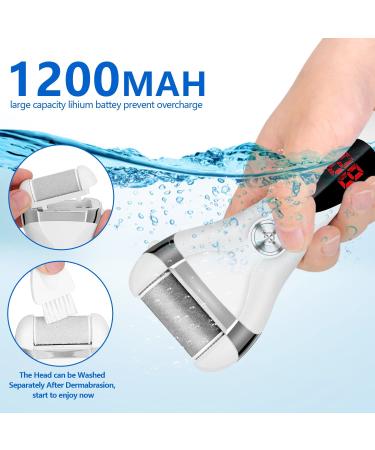 Elmchee Electric Foot Callus Remover Kit - Rechargeable, Waterproof, Professional Pedicure Tools for Dead, Cracked Skin - 3 Grinding Heads - Feet Care Solution in White (1 Count) - Buy Online on GoSupps.com