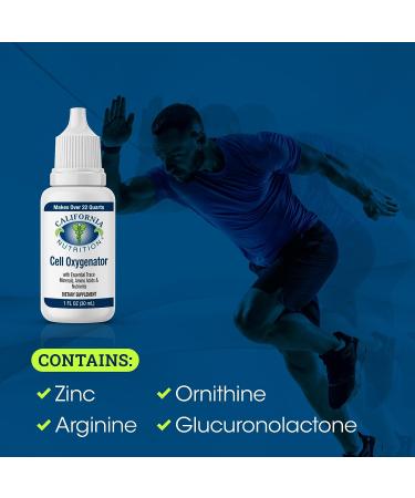 California Nutrition Cell Oxygenator 1fl oz - Boost Immune System with Zinc, Trace Minerals, Amino Acids - Natural Oxygen for Athletes - Buy Online on GoSupps.com
