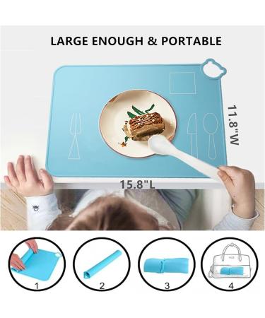 Silicone Placemats for Kids - Montessori Toddler Dining Mat - Set of 2 (Grey) - Buy Online on GoSupps.com