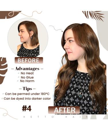 Hetto Microring Extensions - Real Brown Remy Hair Smooth 40cm & 50cm Dark Brown #4 - International Shipping Available - Buy Online on GoSupps.com