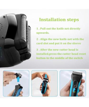 Replacement Scherkopf 3 Razor Head Accessories for Braun Series 3 - Compatible with 3040s 3050cc 3000s 3010S 3020S - Buy Online on GoSupps.com