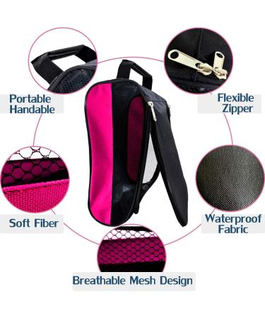 Getfitsoo Golf Shoe Bag | Ventilated Travel Bags for Men & Women | Outdoor Zippering Sports Shoe Storage - Rose - Buy Online on GoSupps.com