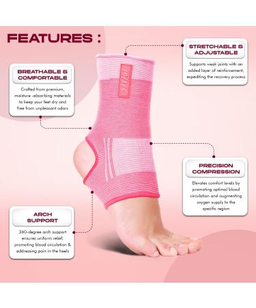 Ankle Brace for Men Women & Youth - Superior Sprained Ankle Support Sleeve for Running & Sports - Pink L/XL Compression Stabilizer & Wrap Support - Buy Online on GoSupps.com