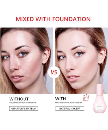 Watermelon Niacinamide Serum - Hydrating & Repair with Hyaluronic Acid Glycerin and Vitamin E - Lightweight Facial Serum & Makeup Primer Liquid Highlighter - Buy Online on GoSupps.com