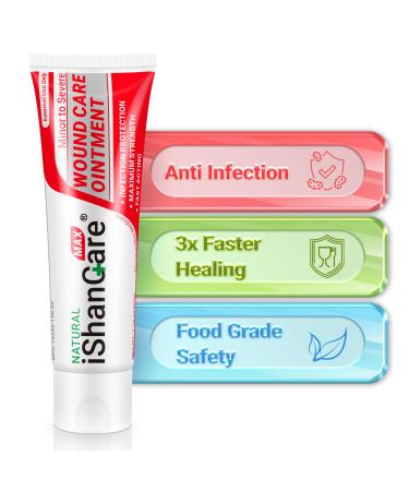 iShanCare Advanced Wound Healing Ointment Accelerates Recovery of Cuts Scrapes Bed Sores and Abrasions Creates a Protective Barrier to Guard Against Infection Natural Skin Repair Formula 1.76 oz 1.7 Ounce