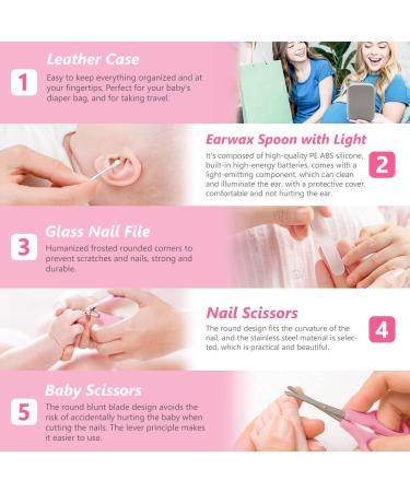 Baby Grooming Kit - 11 in 1 Portable Safety Care Set for Newborns | Pink Nursery Essentials for Infant Boys & Girls - Buy Online on GoSupps.com