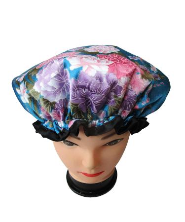 Quanchen Shower Cap for Women - Waterproof, Double Layer, Reusable - Elastic Bath Cap for Girls, Spa, Home, Hotel, Hair Salon - 1 Pcs - Buy Online on GoSupps.com