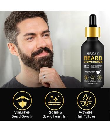 Kit de croissance de barbe s rum de croissance de barbe avec rouleau huile de croissance de barbe - croissance rapide et paisseur pour les hommes - Buy Online on GoSupps.com