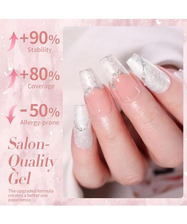 Born Pretty Pearl Gel Nail Polish | White Pearlescent Shell Shimmer | Silver Glitter Soak Off UV LED Curing for Salon & DIY Manicure - Buy Online on GoSupps.com