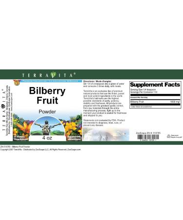 Bilberry Fruit Powder (4 oz ZIN: 518765) - 3 Pack - Buy Online on GoSupps.com