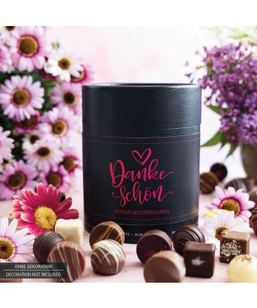 Hallingers Thank You XXL - Handmade Pralines Gift Can (500g) | Alcohol-Free Noble Cocoa Chocolates | Perfect for Mother's Day Father's Day & Birthdays - Buy Online on GoSupps.com
