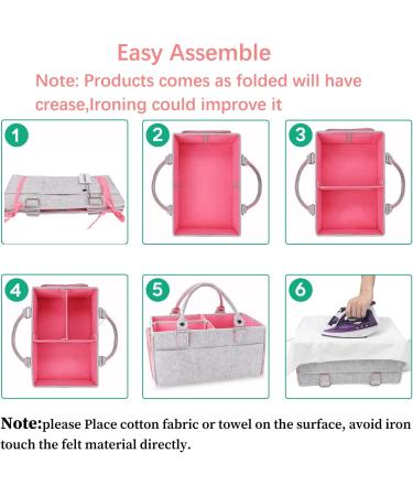 Baby Diaper Caddy Organizer - Large Nursery Storage Bin for Girl/Boy Portable Tote Bag for Changing Table and Car Baby Shower Gift/Newborn Essential Pink - Buy Online on GoSupps.com