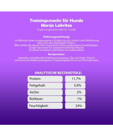 Mersjo Dog Snacks - 2000g Training Treats for All Breeds | Gently Dried Meat Delicacies & Liquorice Mix (4 Pack) - Ideal for Training & Rewards - Buy Online on GoSupps.com