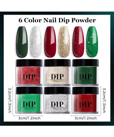 D corations de No l kit de poudre trempage pour ongles 6 couleurs style No l s chage rapide longue dur e application facile pour salon bricolage d butant - Buy Online on GoSupps.com