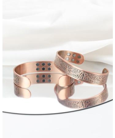 Jecanori Copper Magnetic Bracelet for Men | Tree of Life Pattern | Ultra Strong Magnets | Adjustable Cuff Bangle | Jewelry Gift Box Included - Buy Online on GoSupps.com