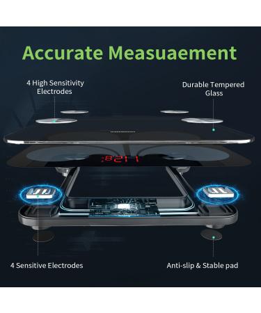 CHWARES USB Rechargeable Body Fat Scale with Bluetooth - Smart BMI Scale for Body Weight and 13 Body Data - 400lbs Capacity - Black Medium - Buy Online on GoSupps.com