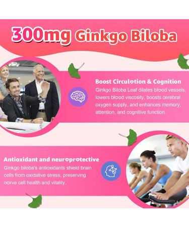 Ginkgo Biloba 300mg Gummies for Adults & Kids, Ginkgo Biloba Supplements for Focus, Memory, and Brain Health, Vegan, Sugar-Free, Raspberry Flavor, 60 Count 60 Count (Pack of 1) - Buy Online on GoSupps.com