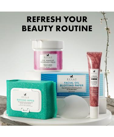 Eye Makeup Remover Pads - Gentle Waterproof Mascara Remover with Babbasu Oil & Provitamin B5 - 100% Cotton 80 Pcs - All Skin Types - Buy Online on GoSupps.com