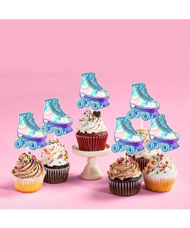 Colorful Roller Skate Theme Happy Birthday Cupcake Toppers 18-PC Set - Perfect for Roller Skate Themed Birthday Party Baby Shower Party or Rolling Theme Party Decorations for Boy or Girl-SugarGera - Buy Online on GoSupps.com