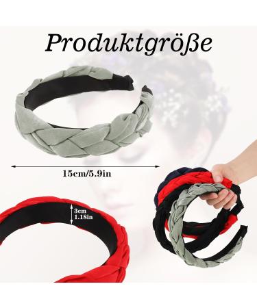 Newofview Vintage Hair Accessories - 4 Piece Hair-Rip Headband Set for Women & Girls (Black Red Navy Blue Green) - Fashionable Frontal Ligaments - Buy Online on GoSupps.com