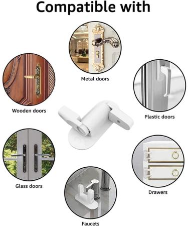 2PCS Child Safety Door Handle Locks with 3M Adhesive - Baby & Pet-Proof Latches for Bedroom, Bathroom, Kitchen - Buy Online on GoSupps.com