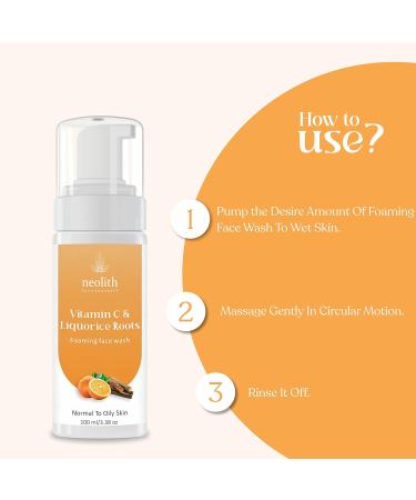 NEOLITH Vitamin C & Liquorice Root Foaming Face Wash || 92% Organic || 100 ML - Buy Online on GoSupps.com