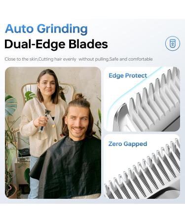 Cordless Men's Beard Trimmer - Zero Gap Hair Trimmer with LED Type-C Quick Charge 7500RPM & 3 Combs | International Shipping Available - Buy Online on GoSupps.com