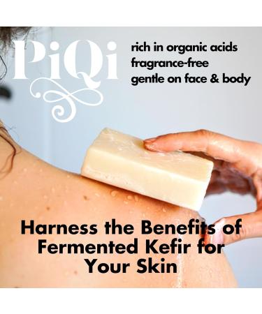 PiQi Kefir Soap Bar Unscented Fragrance-Free - Exfoliating Nourishing Rich in Lactic Acid Vegan (Natural Palm-Oil Free) - Buy Online on GoSupps.com
