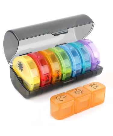 IEKEODI Weekly Pill Boxs 2 Times a Day 7 Pack 2 Compartments Travel Pill Organizer Pill Case to Hold Medicine Medication Vitamins Fish Oils Supplement