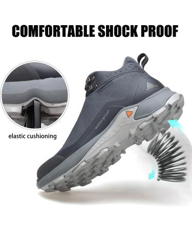 HUMTTO Men's Waterproof Hiking Boots - Lightweight & Breathable Ankle Boots for Trekking - Size 9.5 Grey - Buy Online on GoSupps.com
